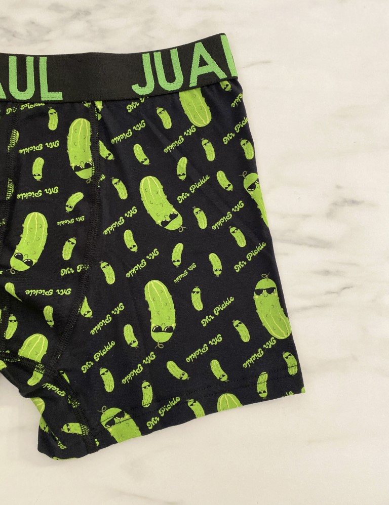 Ανδρικό βαμβακερό μαύρο μποξεράκι με σχέδια JR254185 φωτογραφία